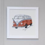 Quadro Bordado Kombi Vintage World
