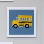 Quadro Bordado Ônibus Escolar World