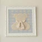 Quadro Bordado Urso em Tricot Bento